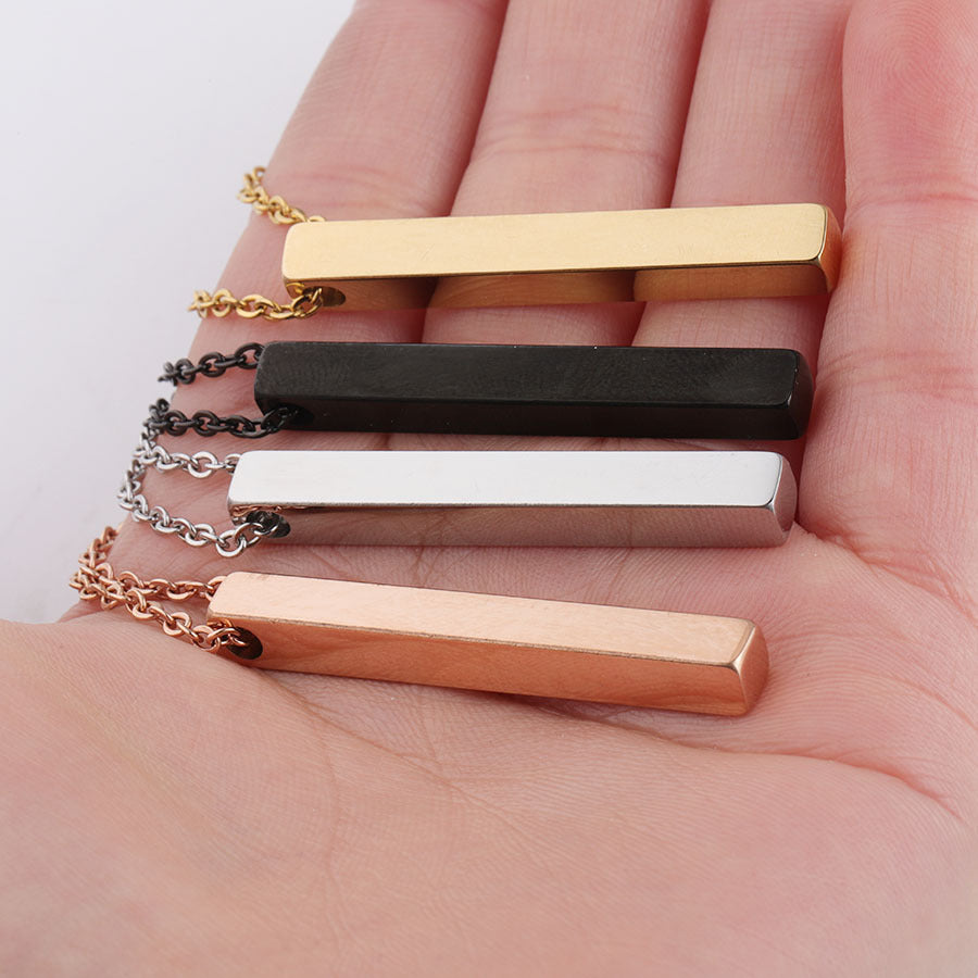 3D Cube French Necklace