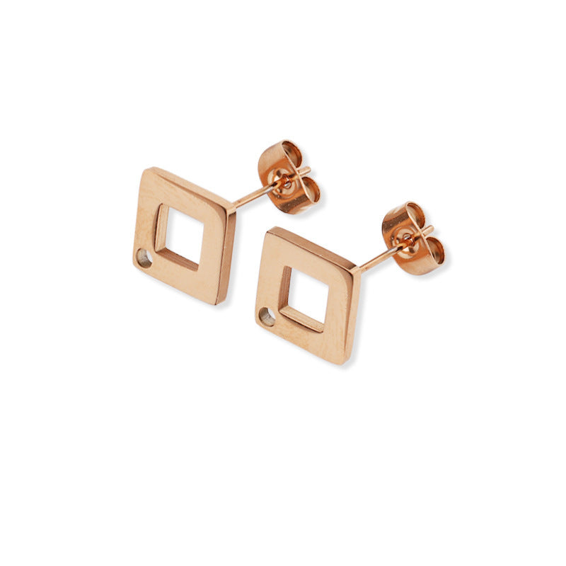 Square French Stud Earrings