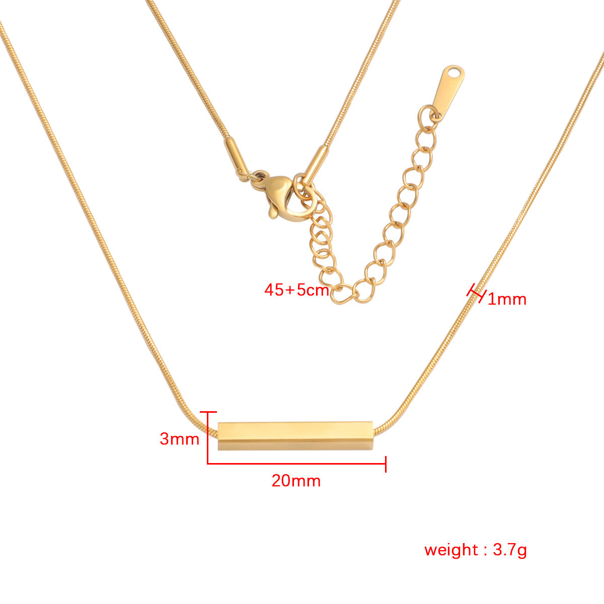 3D Tube French Necklace