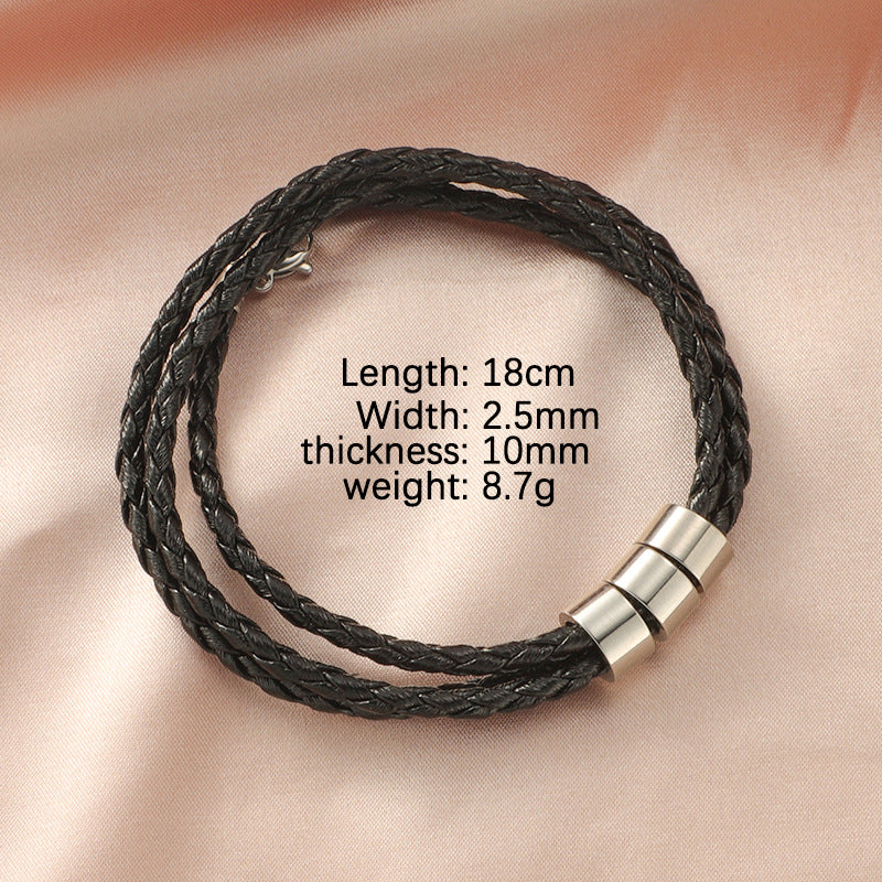 3C French Leather Bracelet
